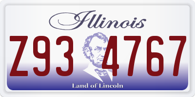 IL license plate Z934767