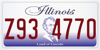 IL license plate Z934770