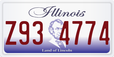 IL license plate Z934774