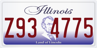 IL license plate Z934775