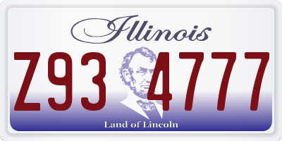 IL license plate Z934777