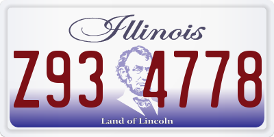 IL license plate Z934778