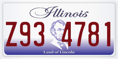 IL license plate Z934781