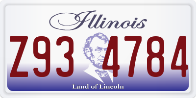 IL license plate Z934784