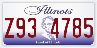 IL license plate Z934785