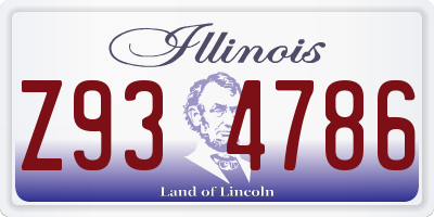 IL license plate Z934786