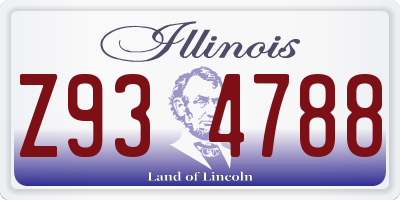 IL license plate Z934788