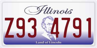 IL license plate Z934791