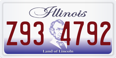 IL license plate Z934792