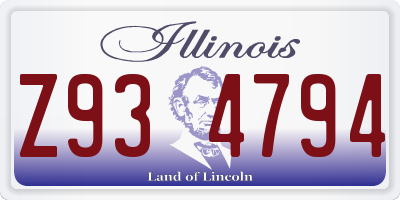 IL license plate Z934794