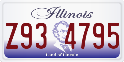 IL license plate Z934795