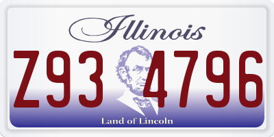 IL license plate Z934796