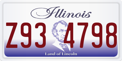 IL license plate Z934798