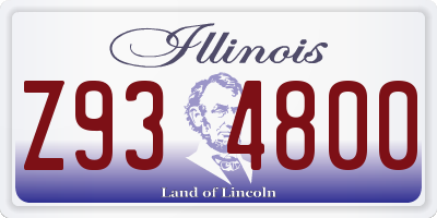 IL license plate Z934800