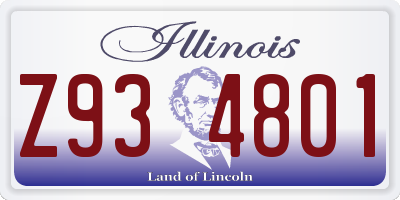 IL license plate Z934801