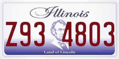 IL license plate Z934803