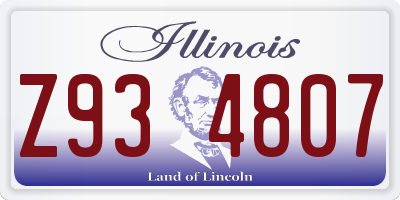 IL license plate Z934807