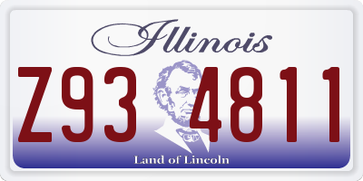 IL license plate Z934811