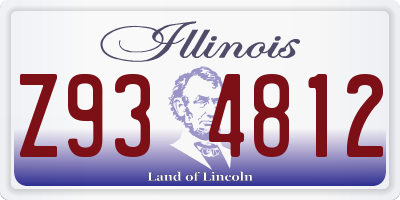 IL license plate Z934812