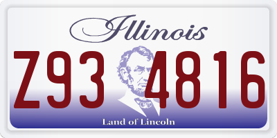 IL license plate Z934816