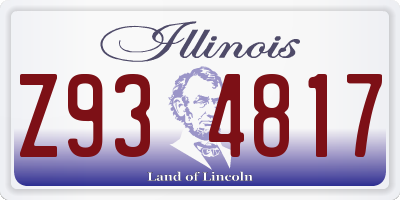 IL license plate Z934817