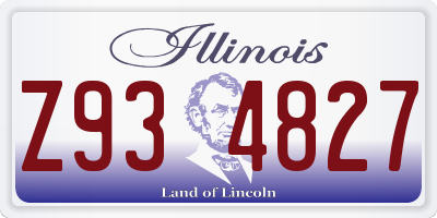 IL license plate Z934827