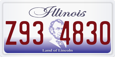 IL license plate Z934830