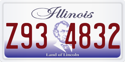 IL license plate Z934832