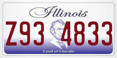 IL license plate Z934833