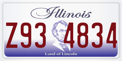 IL license plate Z934834