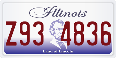 IL license plate Z934836