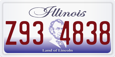 IL license plate Z934838