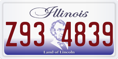 IL license plate Z934839