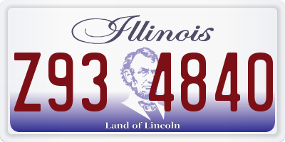 IL license plate Z934840