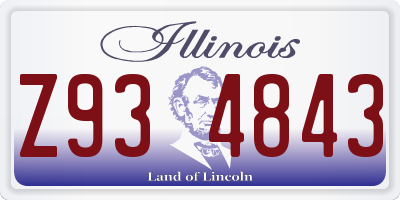 IL license plate Z934843