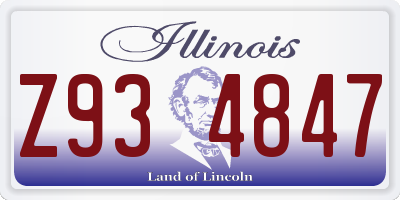 IL license plate Z934847