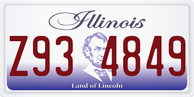 IL license plate Z934849