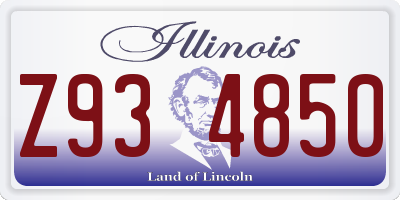 IL license plate Z934850