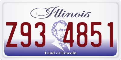 IL license plate Z934851