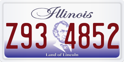 IL license plate Z934852