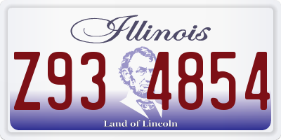 IL license plate Z934854