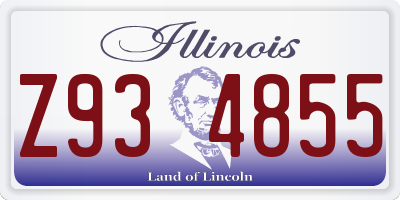 IL license plate Z934855