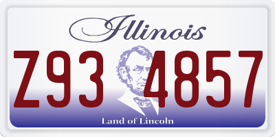 IL license plate Z934857