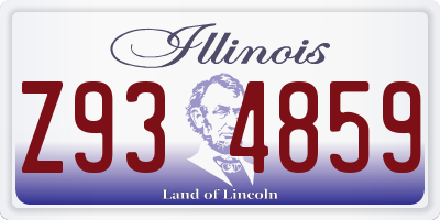 IL license plate Z934859