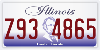 IL license plate Z934865