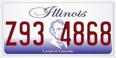 IL license plate Z934868