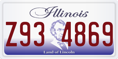 IL license plate Z934869