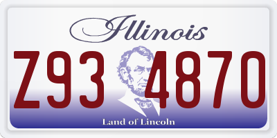 IL license plate Z934870