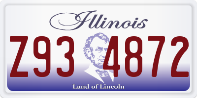 IL license plate Z934872