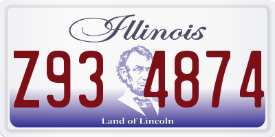 IL license plate Z934874